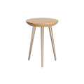 Modern Round Wooden Stool with Metal Legs