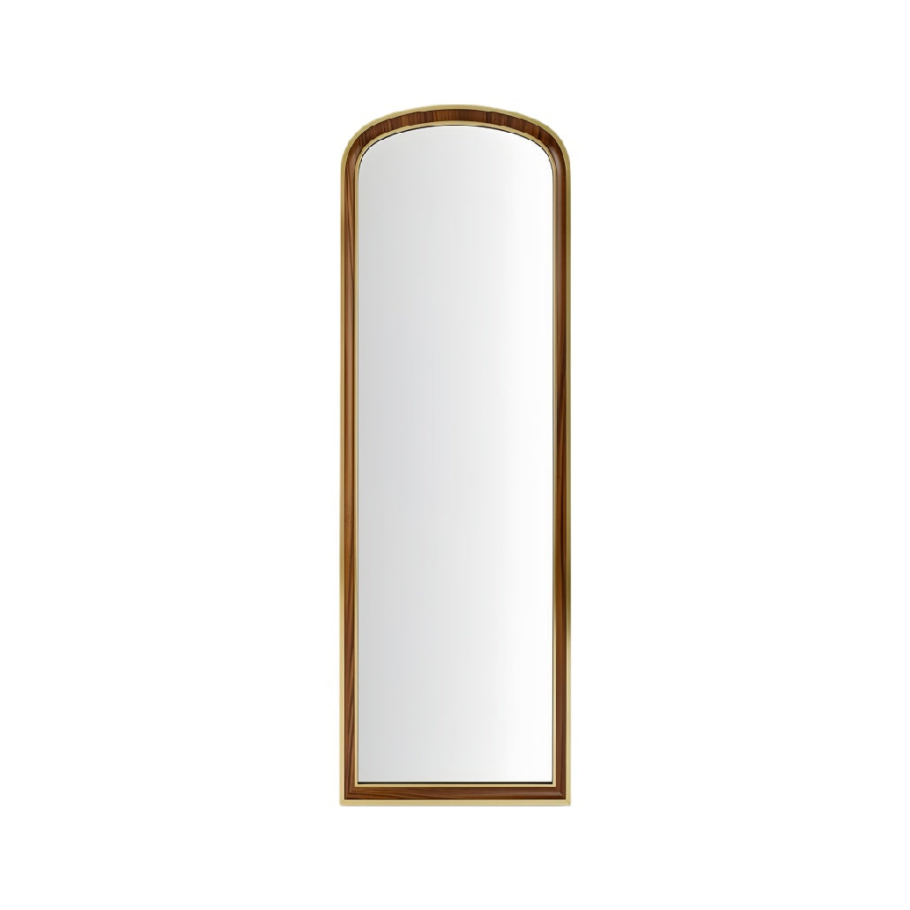 Minimalist Arched Wall Mirror with Gold Frame