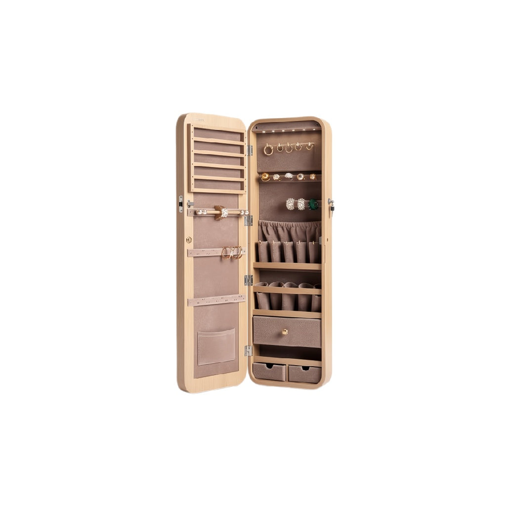 Elegant Wall-Mounted Jewelry Organizer with Multiple Storage Compartments
